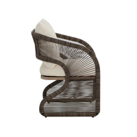 Toulon Cream & Grey Teak Dining Chair - Outdoor Chair Detail | Bone & Brass