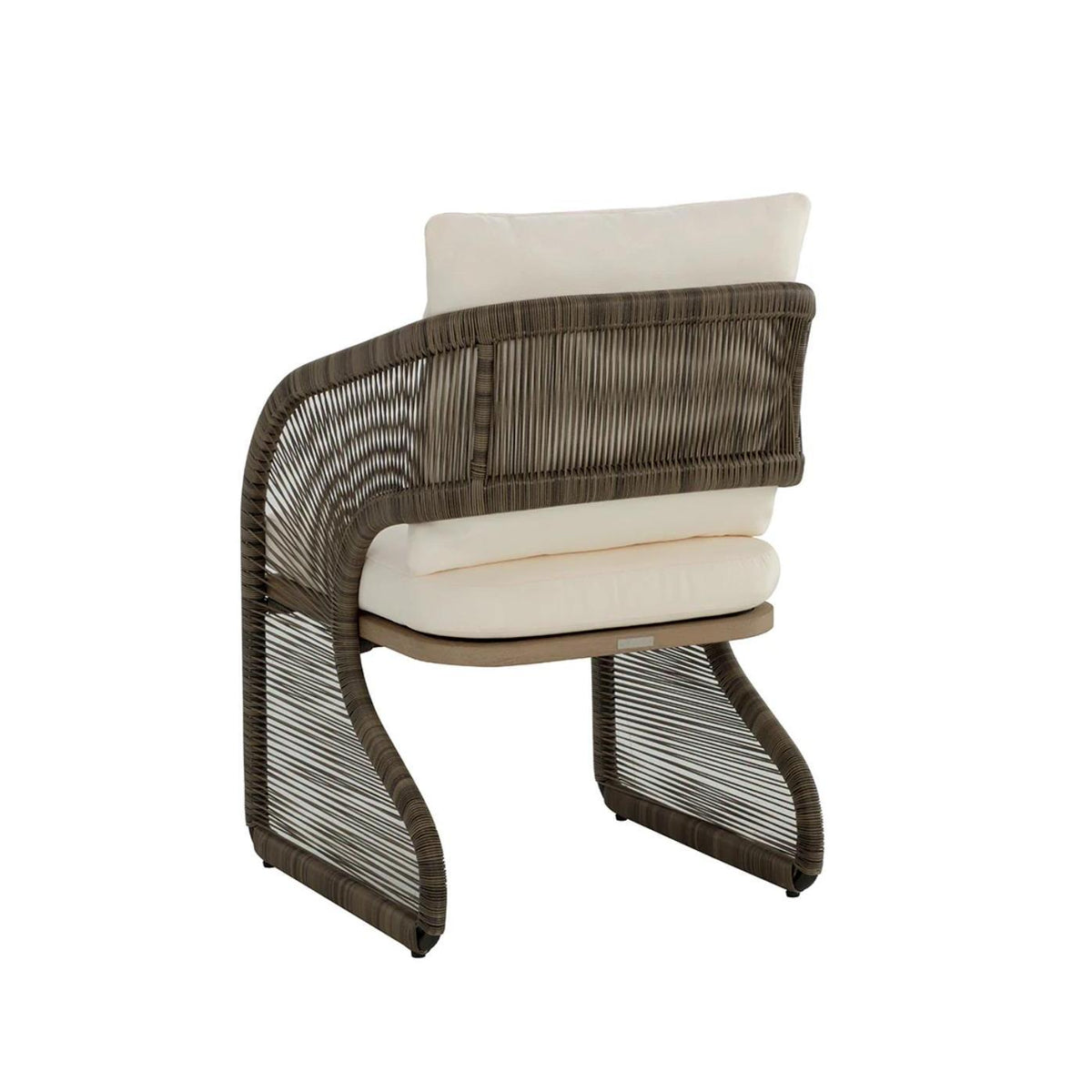 Toulon Cream & Grey Teak Dining Chair - Outdoor Chair View | Bone & Brass