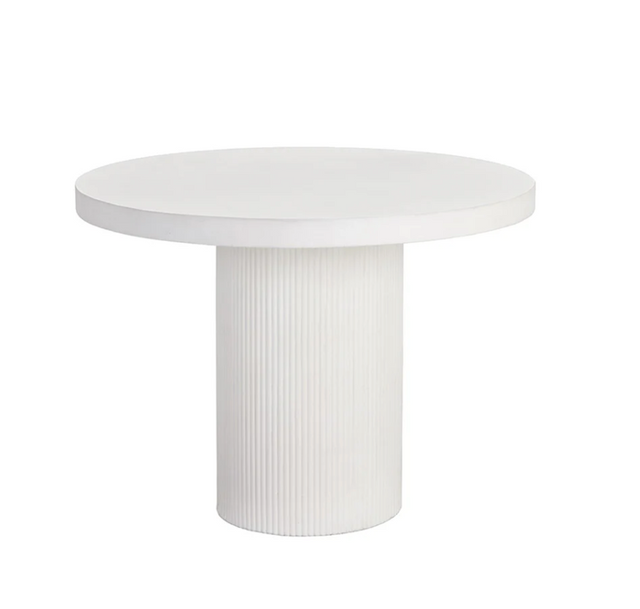 Nicolette Round White Concrete Dining Table