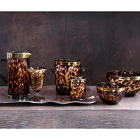 Glass Tortoise Gold Tumbler Set 4 - Glass Detail | Bone & Brass