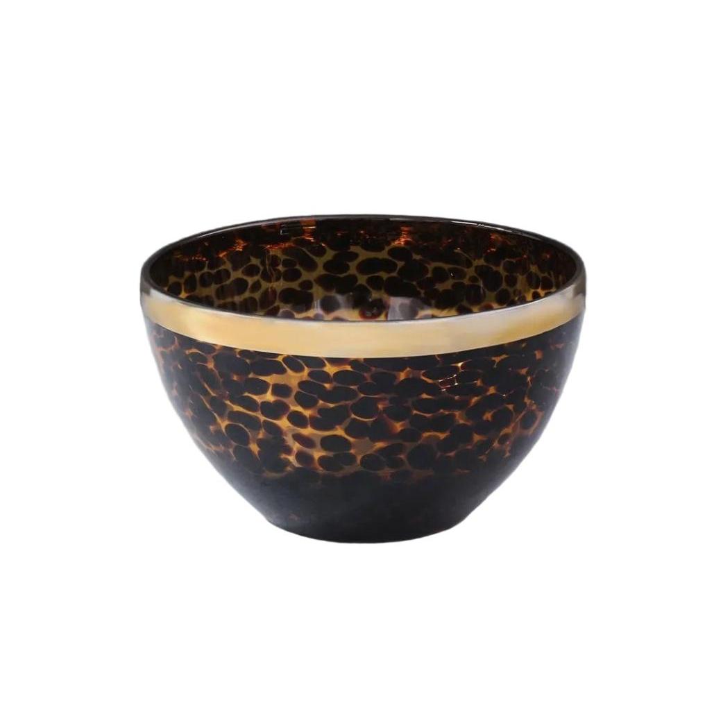 Tortoise and Gold Glass Dinner Bowl | Bone & Brass