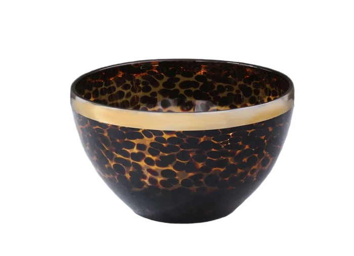 Tortoise and Gold Glass Dinner Bowl
