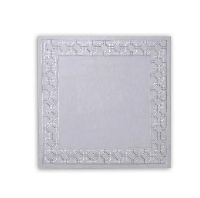 VIDA Gray Square Embroidered Placemats Set of 4