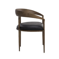 Zanatta Antique Brass & Black Leather Dining Armchair - Chair Detail | Bone & Brass