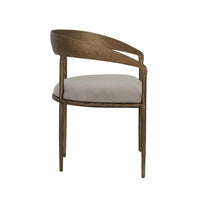 Zanatta Antique Brass & Taupe Upholstered Dining Armchair - Chair Detail | Bone & Brass