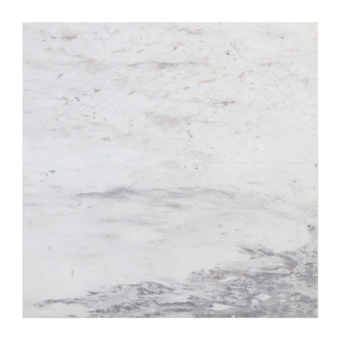Claudia Marble & Pewter Square Bistro Table 30" - Table Side View | Bone & Brass