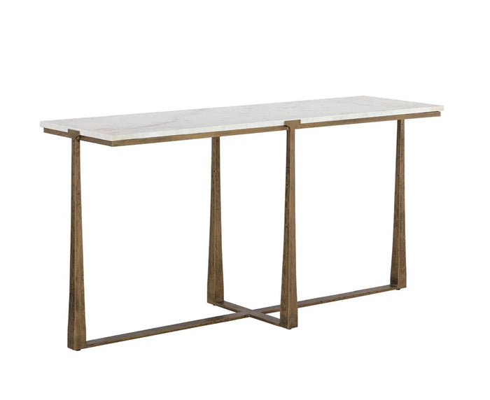 Cowell Antique Brass & Marble Console Table