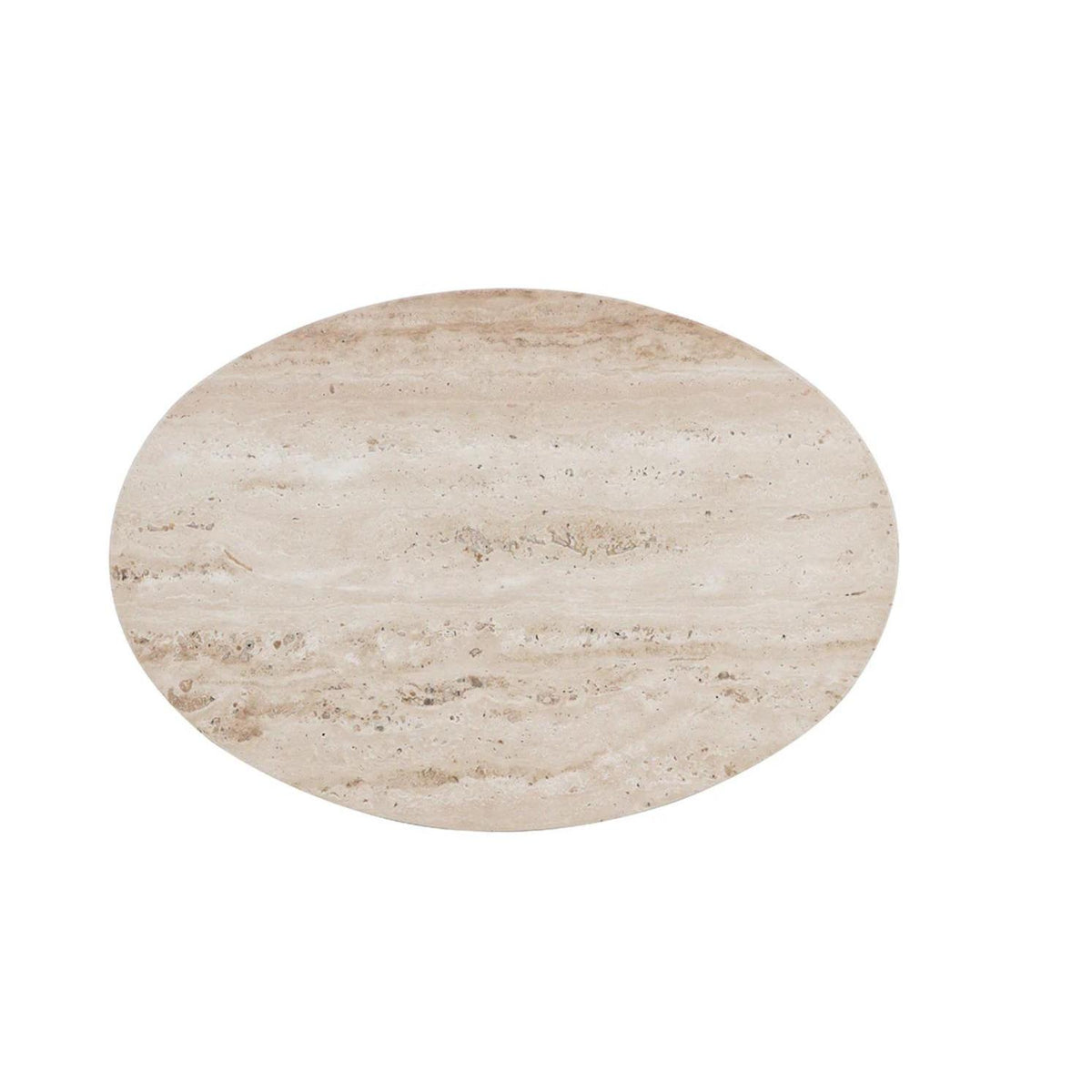Roshni Antique Gold & Travertine Side Table - Table Detail | Bone & Brass