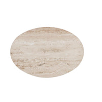 Roshni Antique Gold & Travertine Side Table - Table Detail | Bone & Brass