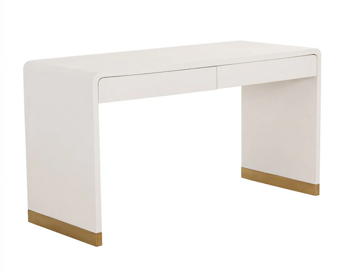 Ilona Oyster Shagreen & Brass Desk