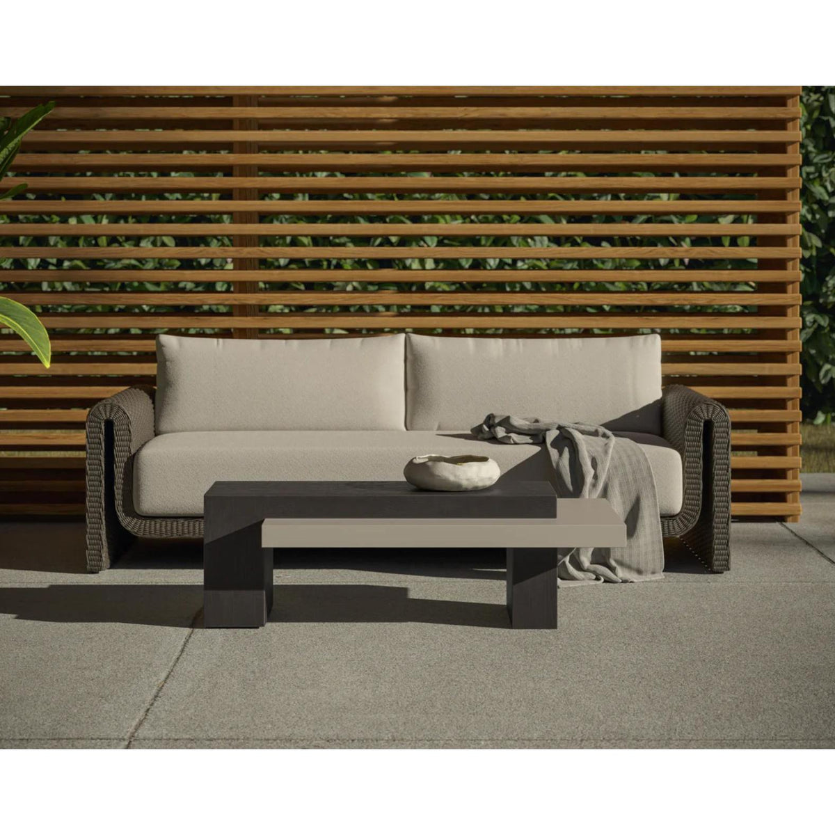 Herriot Dark Brown & Grey Concrete Coffee Table