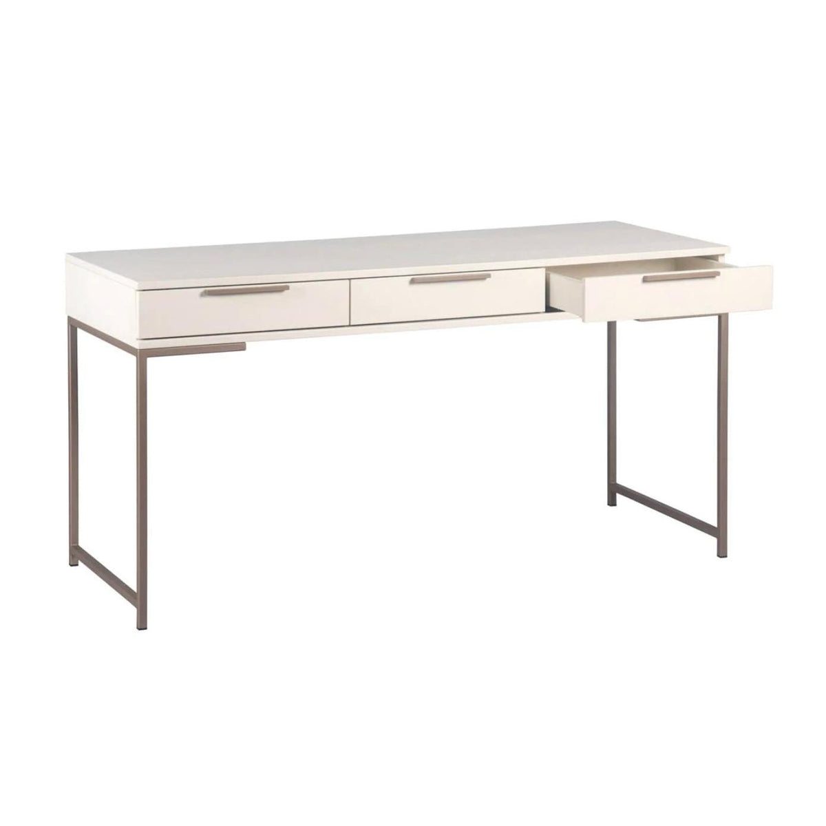 Rebel Cream & Champagne Gold Desk - Desk Surface Detail | Bone & Brass