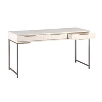 Rebel Cream & Champagne Gold Desk - Desk Surface Detail | Bone & Brass