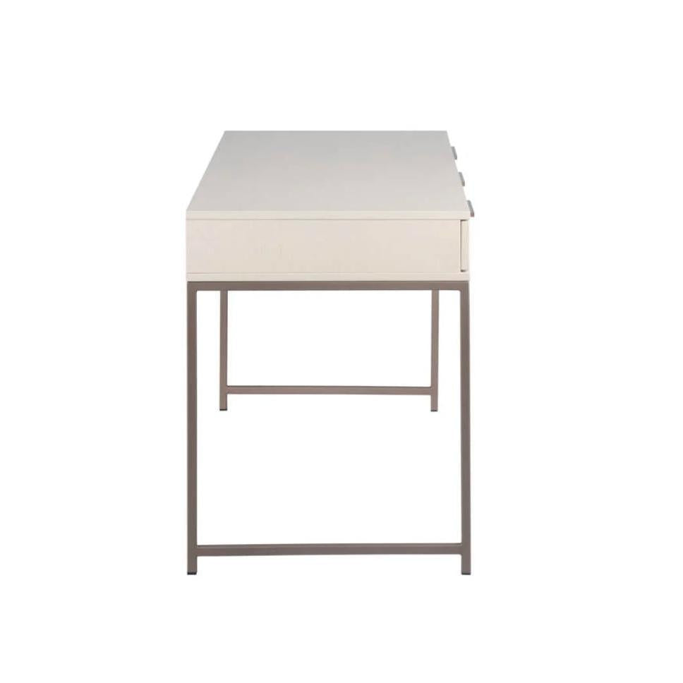Rebel Cream & Champagne Gold Desk - Desk View | Bone & Brass