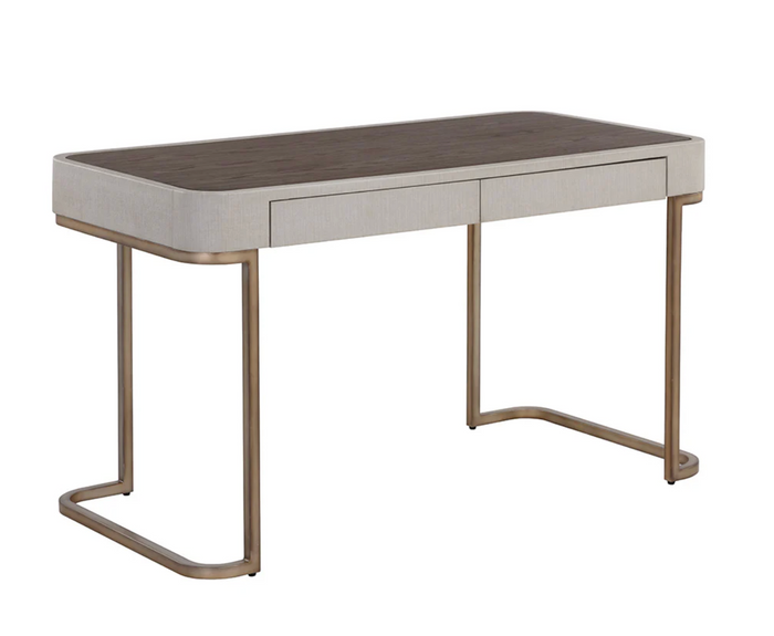 Jamille Cream & Warm Brass Desk