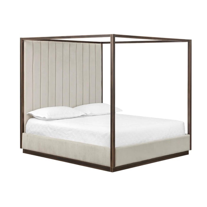 Casette Piccolo Prosecco Upholstered King Canopy Bed | Bone & Brass
