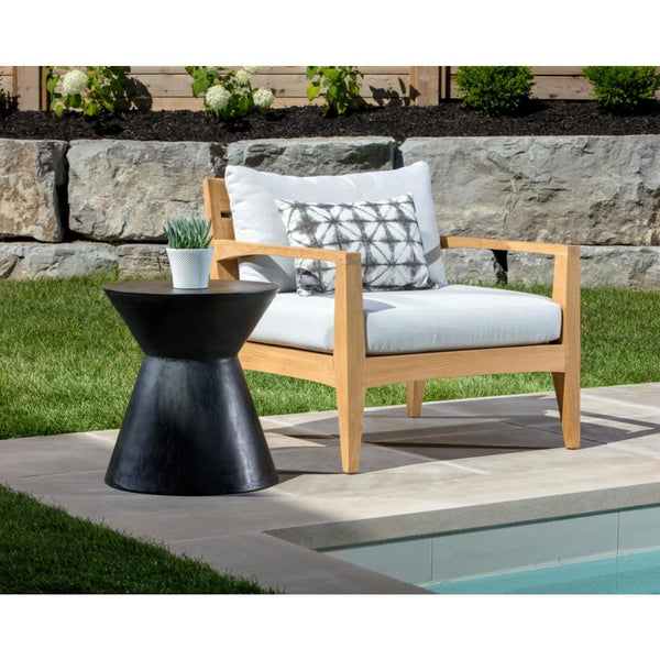 Astley Black Concrete Hourglass Side Table