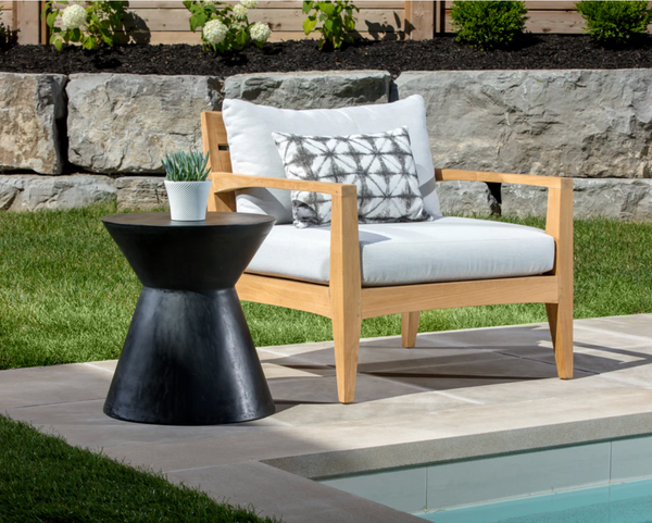 Astley Black Concrete Hourglass Side Table