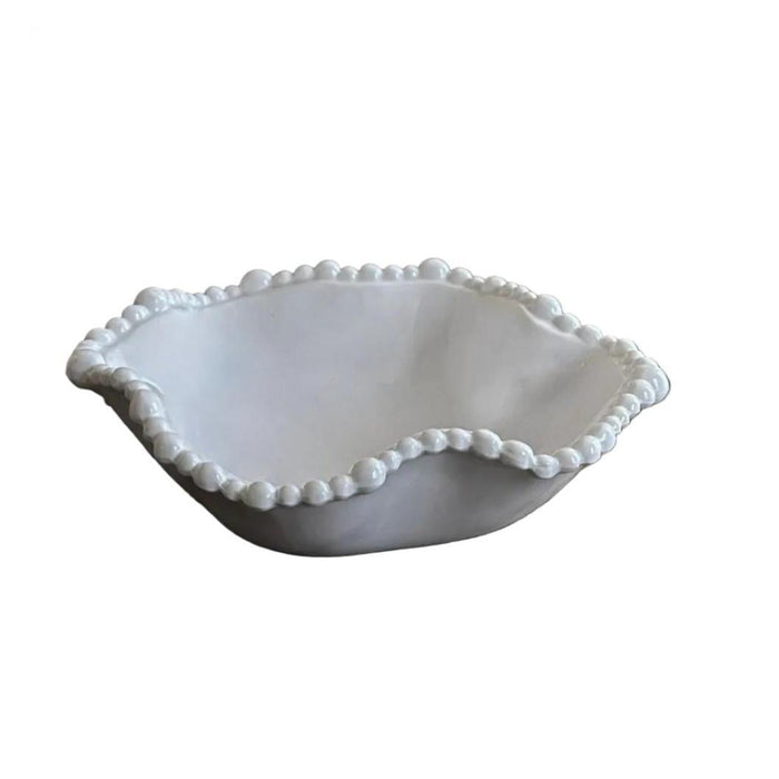 Alegria White Mini Wavy Serving Bowl | Bone & Brass