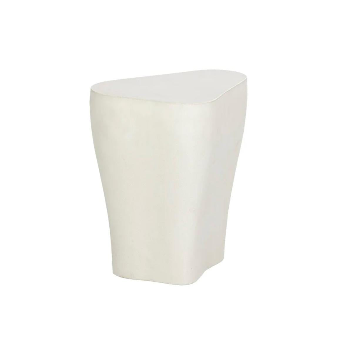 Dali Small White Concrete Side Table | Bone & Brass