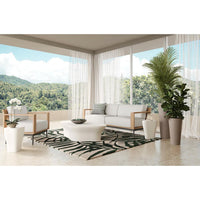 Dali Small White Concrete Side Table - Table Side View | Bone & Brass