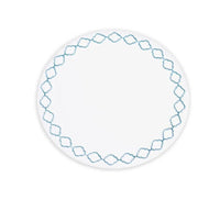 Vida Blue Embroidered Quatrefoil Round Placemats Set of 4