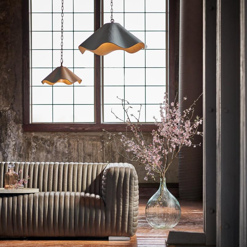 Marisol White Fluted Pendant Small - Pendant Detail | Bone & Brass