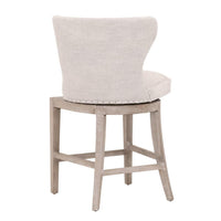 Milton Bisque French Linen Swivel Counter Stool - Stool Side View | Bone & Brass