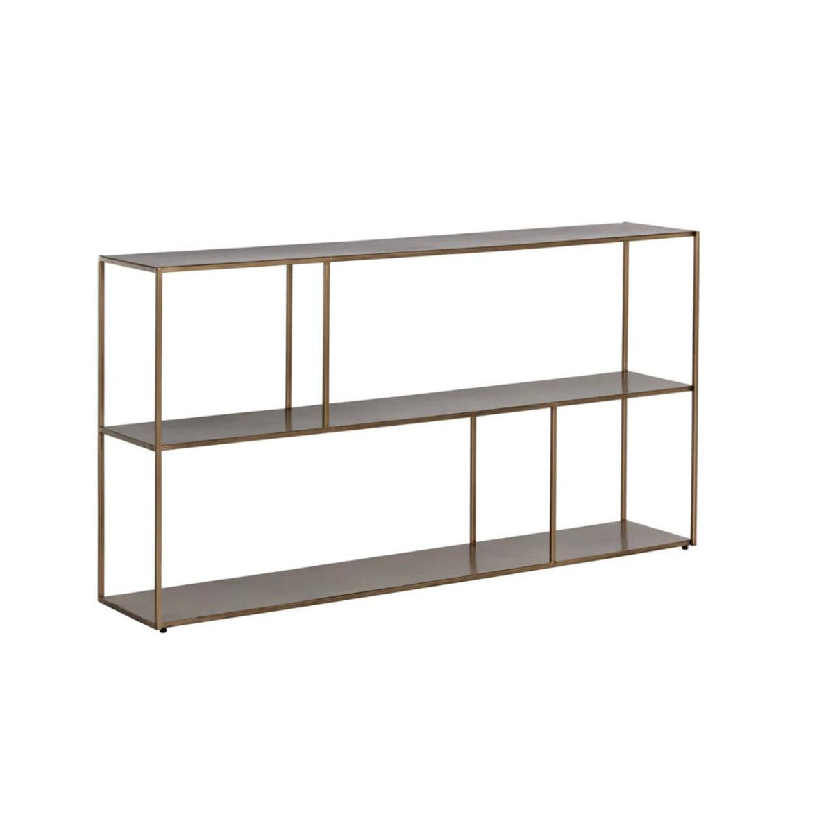 Eiffel Low Bookcase - Large - Antique Brass | Bone & Brass