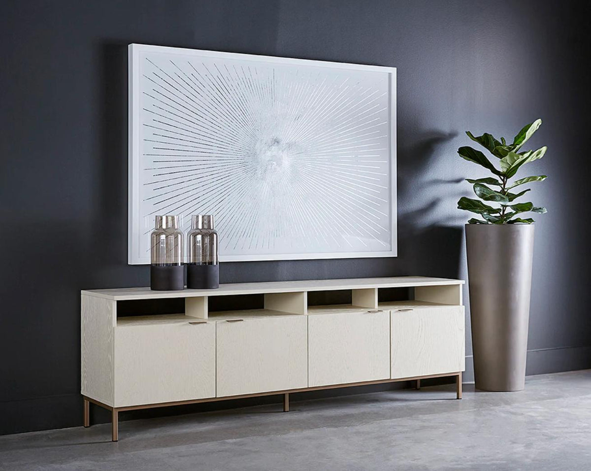 Ambrose Cream Modular Storage Media Cabinet