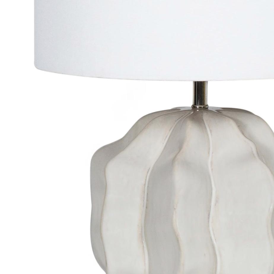 Destin Ceramic Mini Lamp - Ivory - Lamp Detail | Bone & Brass