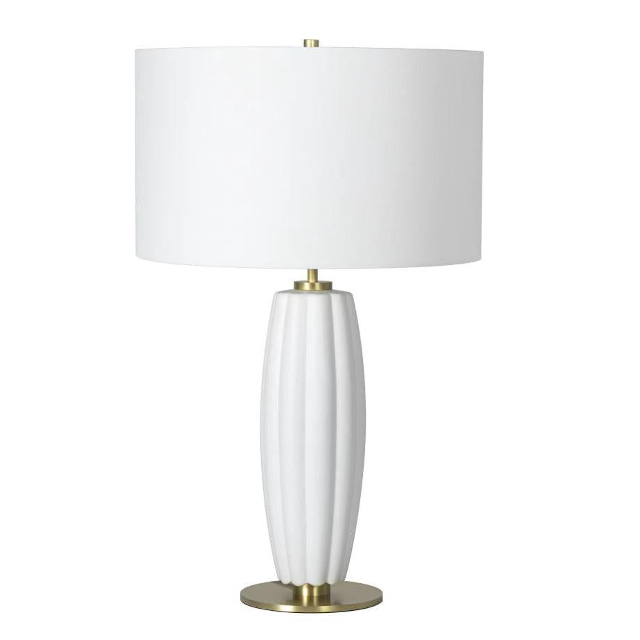 Crocus Ceramic Table Lamp - White | Bone & Brass