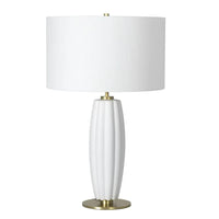 Crocus Ceramic Table Lamp - White | Bone & Brass