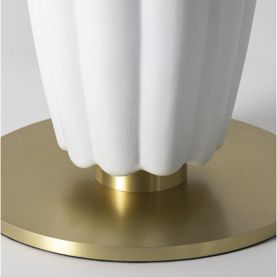 Crocus Ceramic Table Lamp - White - Lamp Shade Detail | Bone & Brass