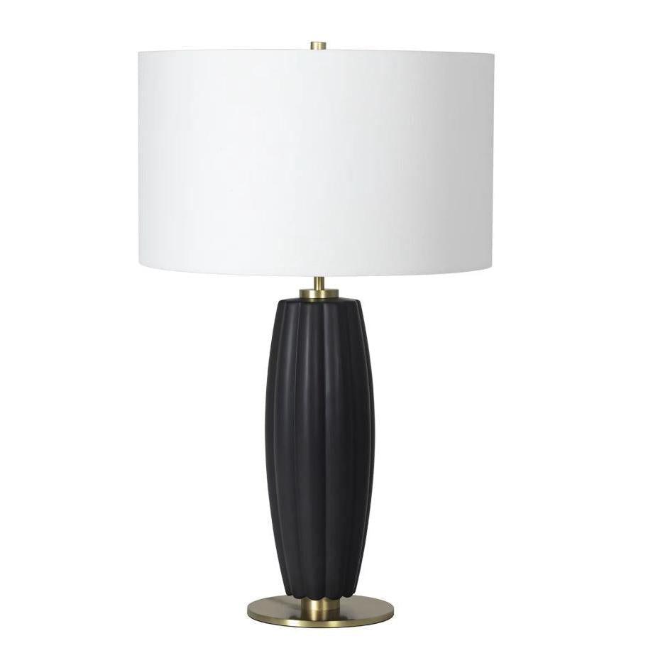 Crocus Ceramic Table Lamp - Black | Bone & Brass