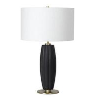 Crocus Ceramic Table Lamp - Black | Bone & Brass