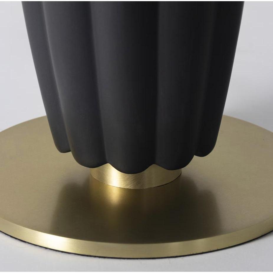 Crocus Ceramic Table Lamp - Black - Lamp Base Detail | Bone & Brass