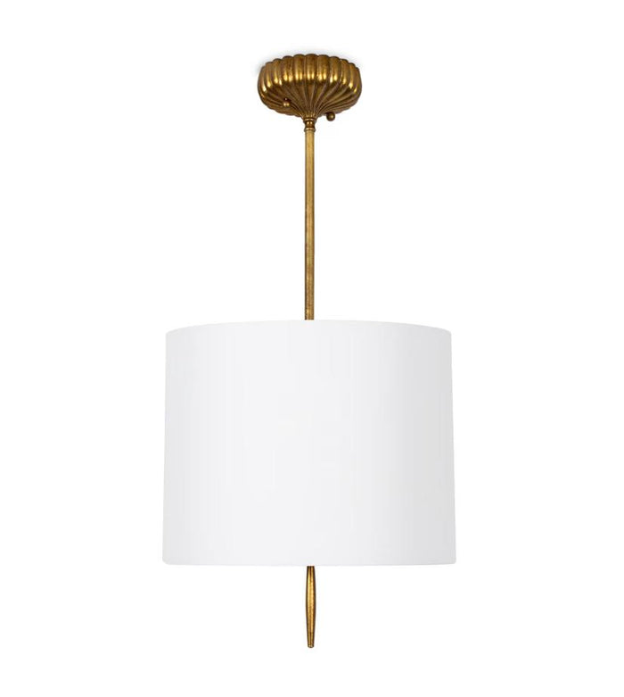 Clove Brass Pendant Small - Natural Linen Shade