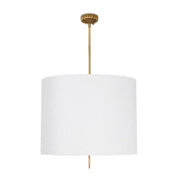 Clove Brass Pendant Large - Natural Linen Shade | Bone & Brass