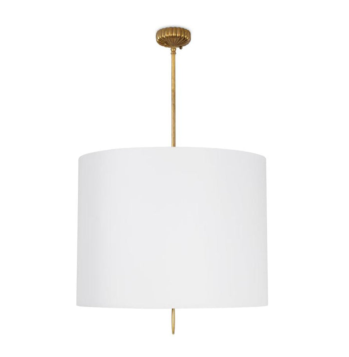 Clove Brass Pendant Large - Natural Linen Shade