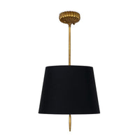Clove Antique Gold Pendant Small - Black Shade | Bone & Brass