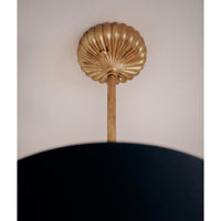 Clove Antique Gold Pendant Small - Black Shade - Pendant Installed | Bone & Brass