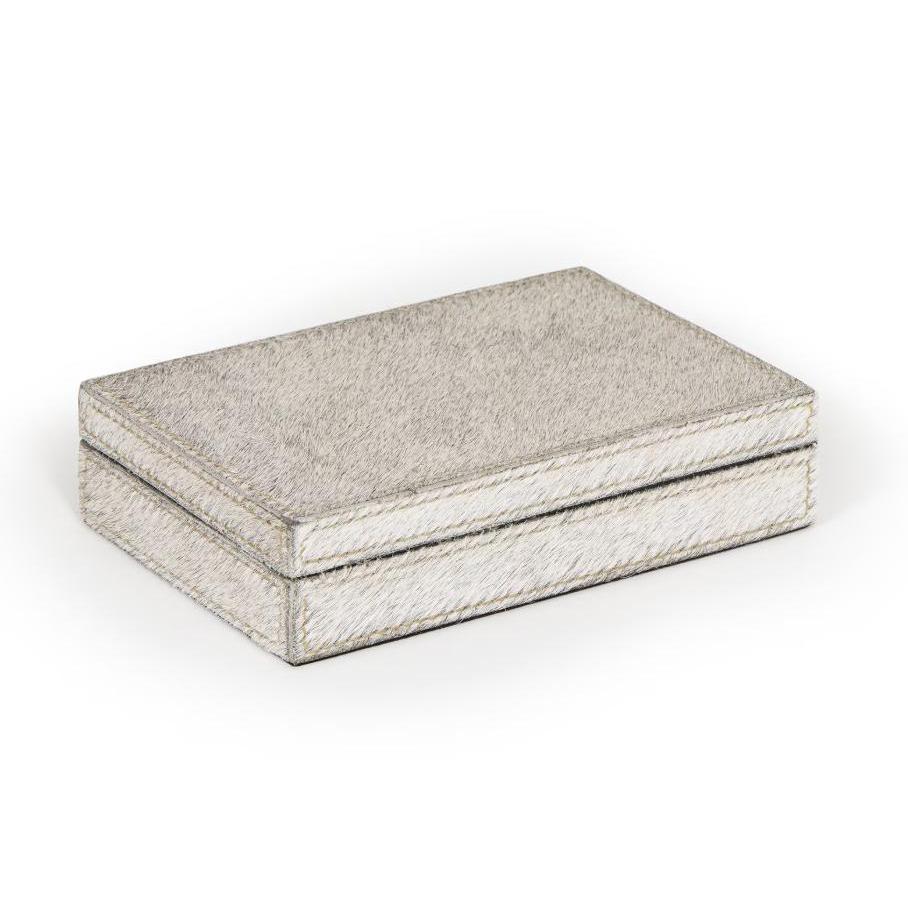 Andres Hair on Hide Playing Card Set - Grey | Bone & Brass