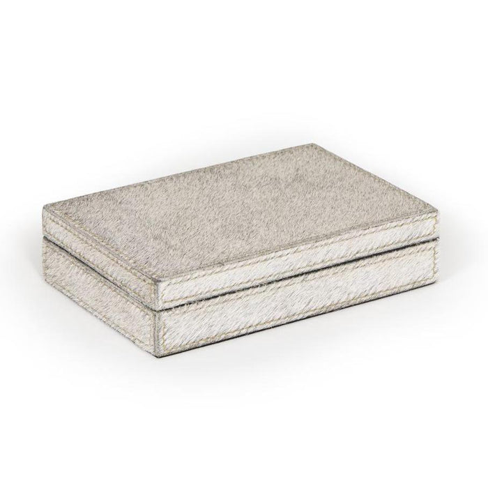 Andres Hair on Hide Playing Card Set - Grey | Bone & Brass