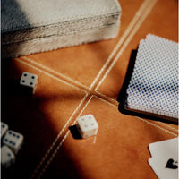 Andres Hair on Hide Playing Card Set - Grey - Close Up | Bone & Brass
