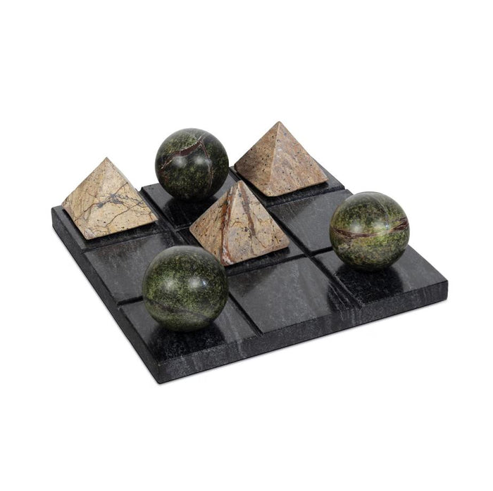 Tic Tac Toe Marble Decorative Board - Black | Bone & Brass