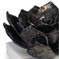 Succulent Sculpture 1 - Blackened Zinc - Detail View | Bone & Brass