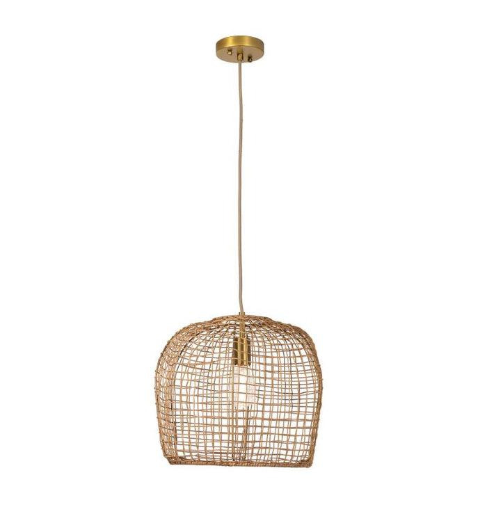 Selene Natural Woven Pendant Small