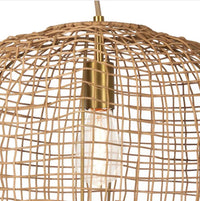 Selene Natural Woven Pendant Small - Pendant Detail | Bone & Brass