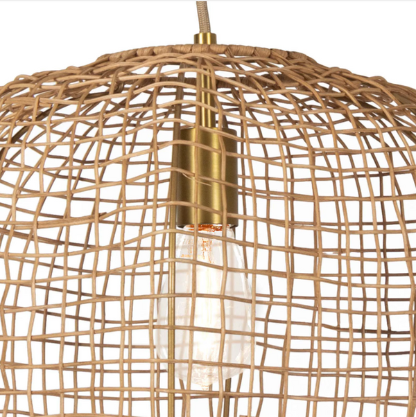 Selene Natural Woven Pendant Small